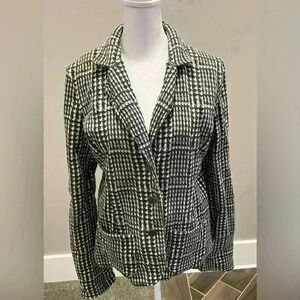 Aeropostale cotton material, Blazer style plaid Jacket large black/white/gray